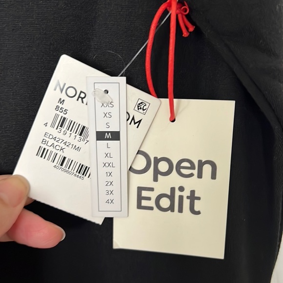 NWT Open Edit Black Midi Dress with slit - size MEDIUM - Picture 8 of 10